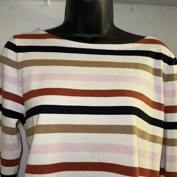 Talbots Rose Stripped Long Sleeve Tee - Picture 3 of 8